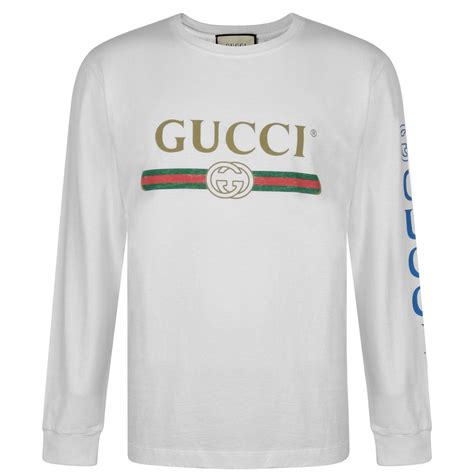 gucci fake logo long sleeve t shirt|farfetch gucci t shirts.